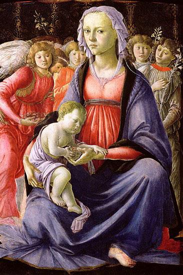 Sandro Botticelli La Vierge et l'Enfant entoures de cinq anges oil painting image